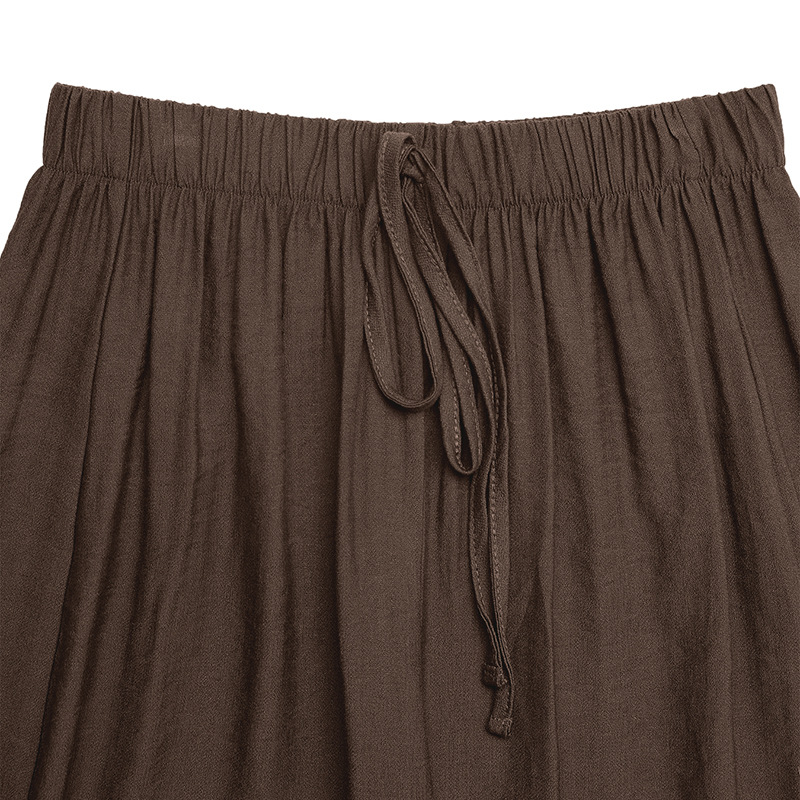 Thin pure loose embroidery wide leg pants for women