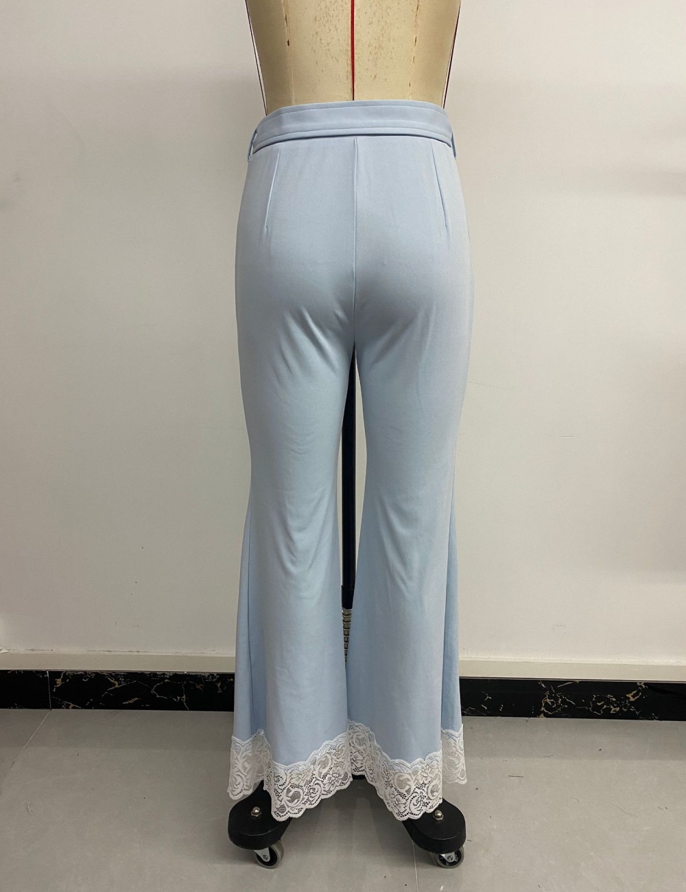 Elegant pure flare pants Casual belt for women
