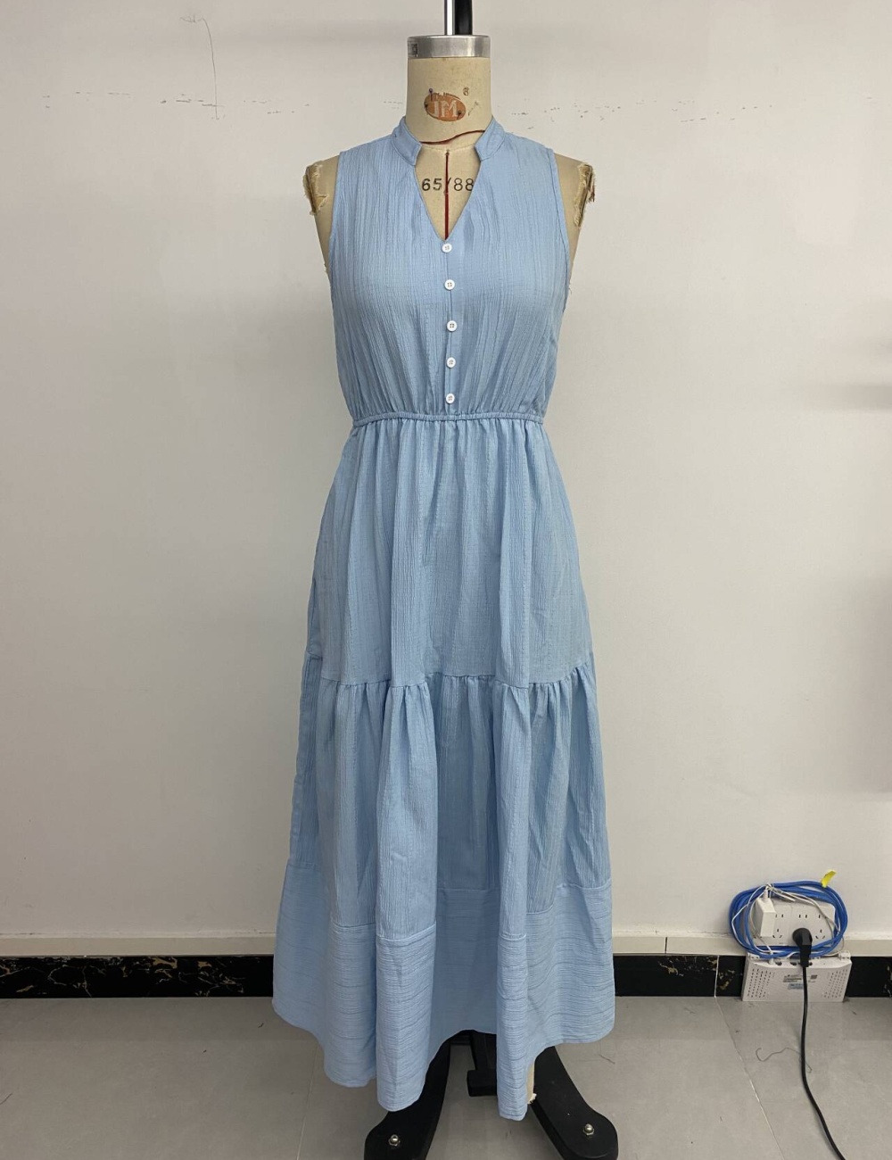 Sleeveless Casual long dress high waist pure dress