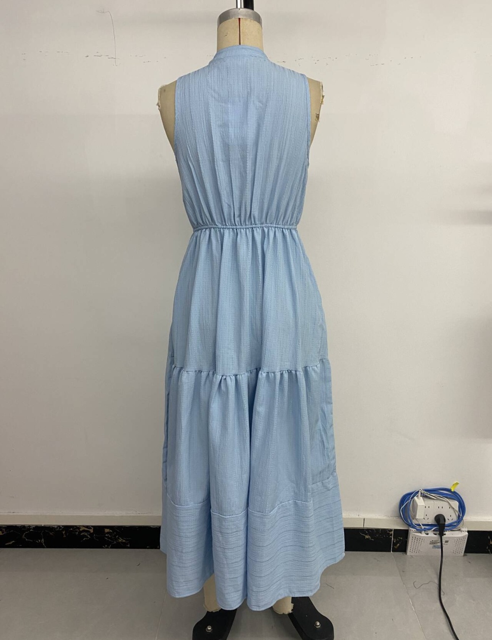 Sleeveless Casual long dress high waist pure dress