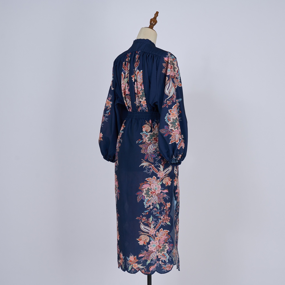 Elegant lantern shirt long sleeve long skirt a set
