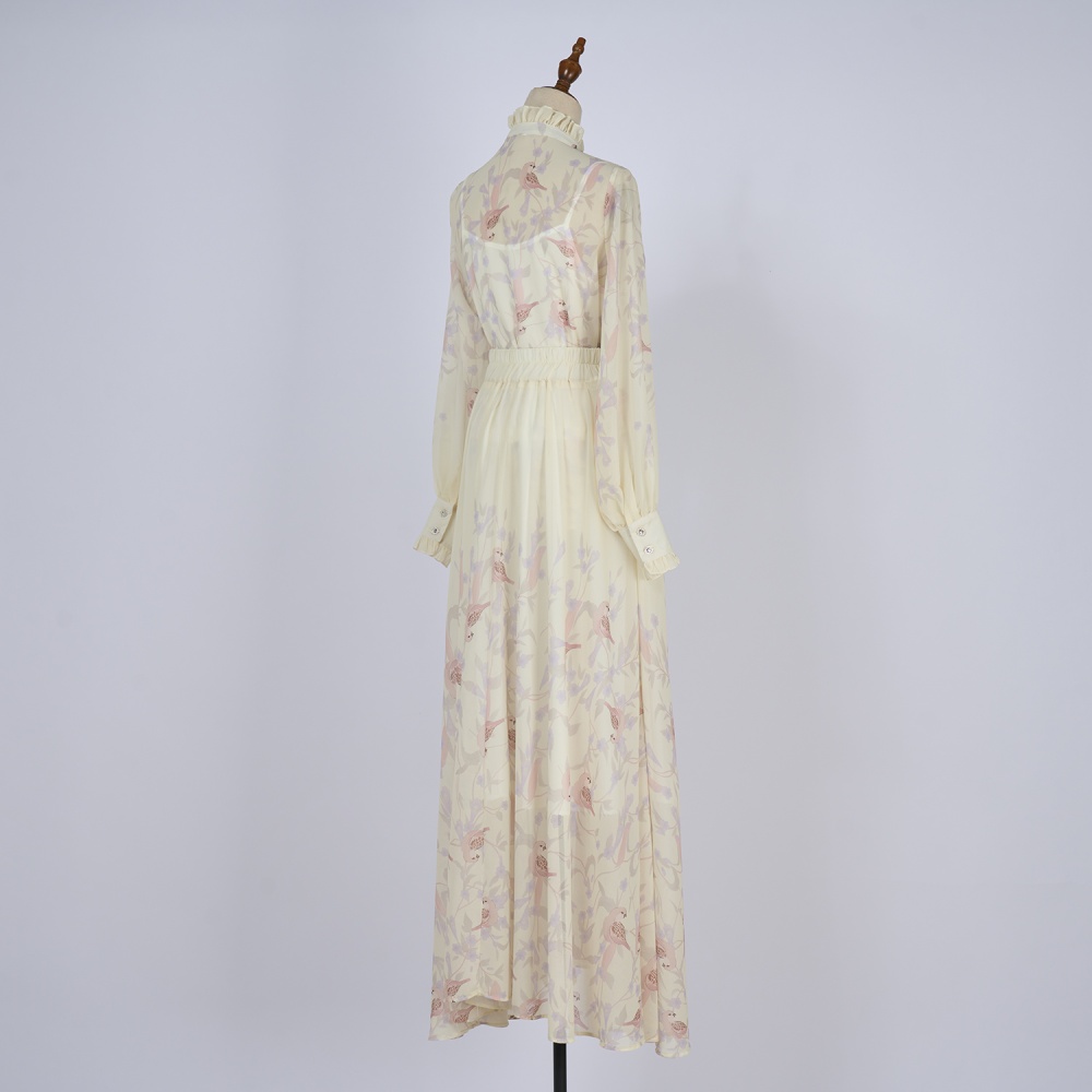 Lady long skirt temperament shirt a set