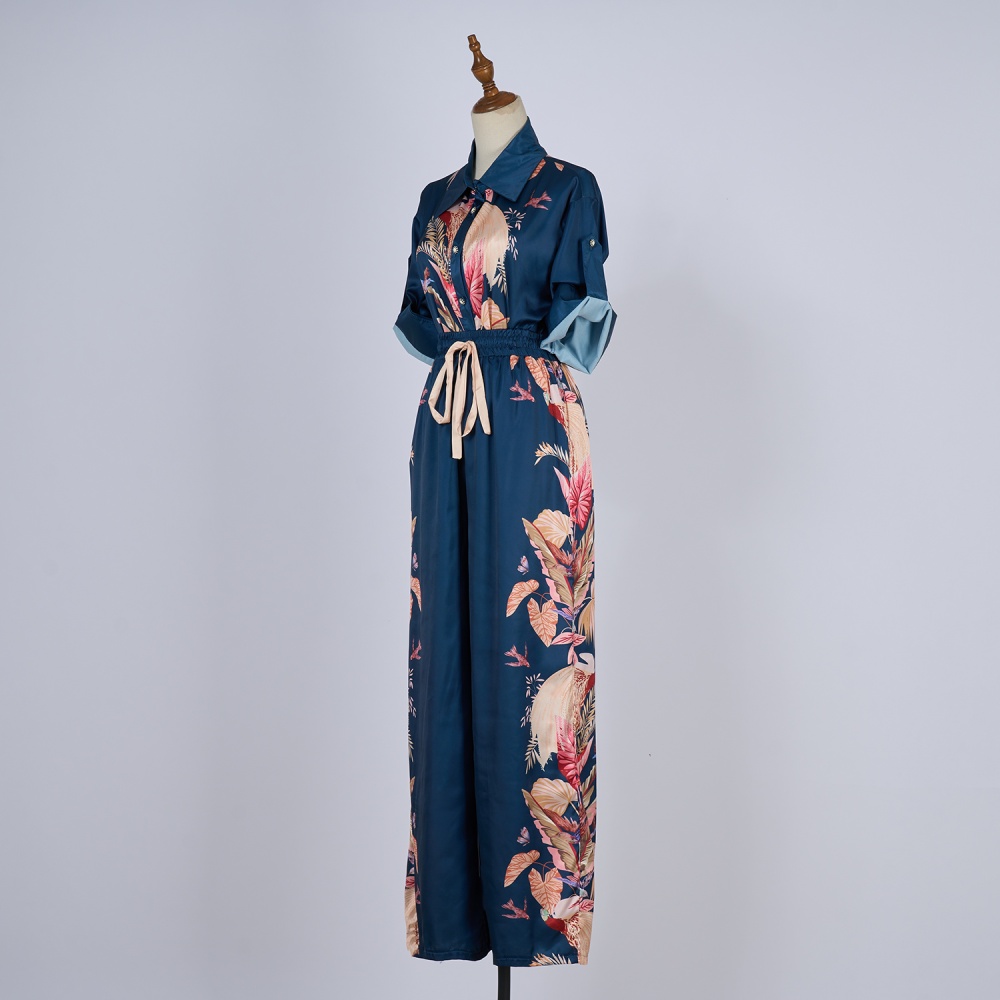 Spring and summer shirt printing casual pants a set