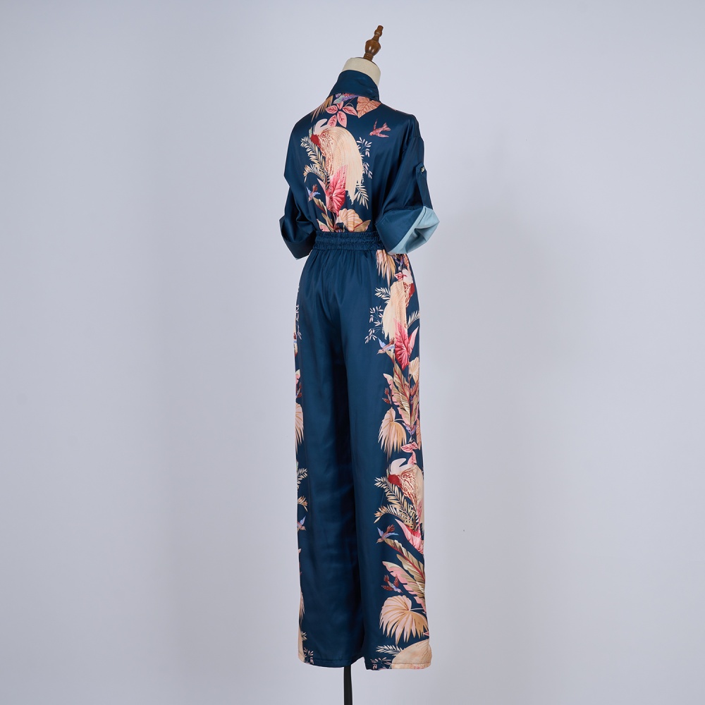 Spring and summer shirt printing casual pants a set