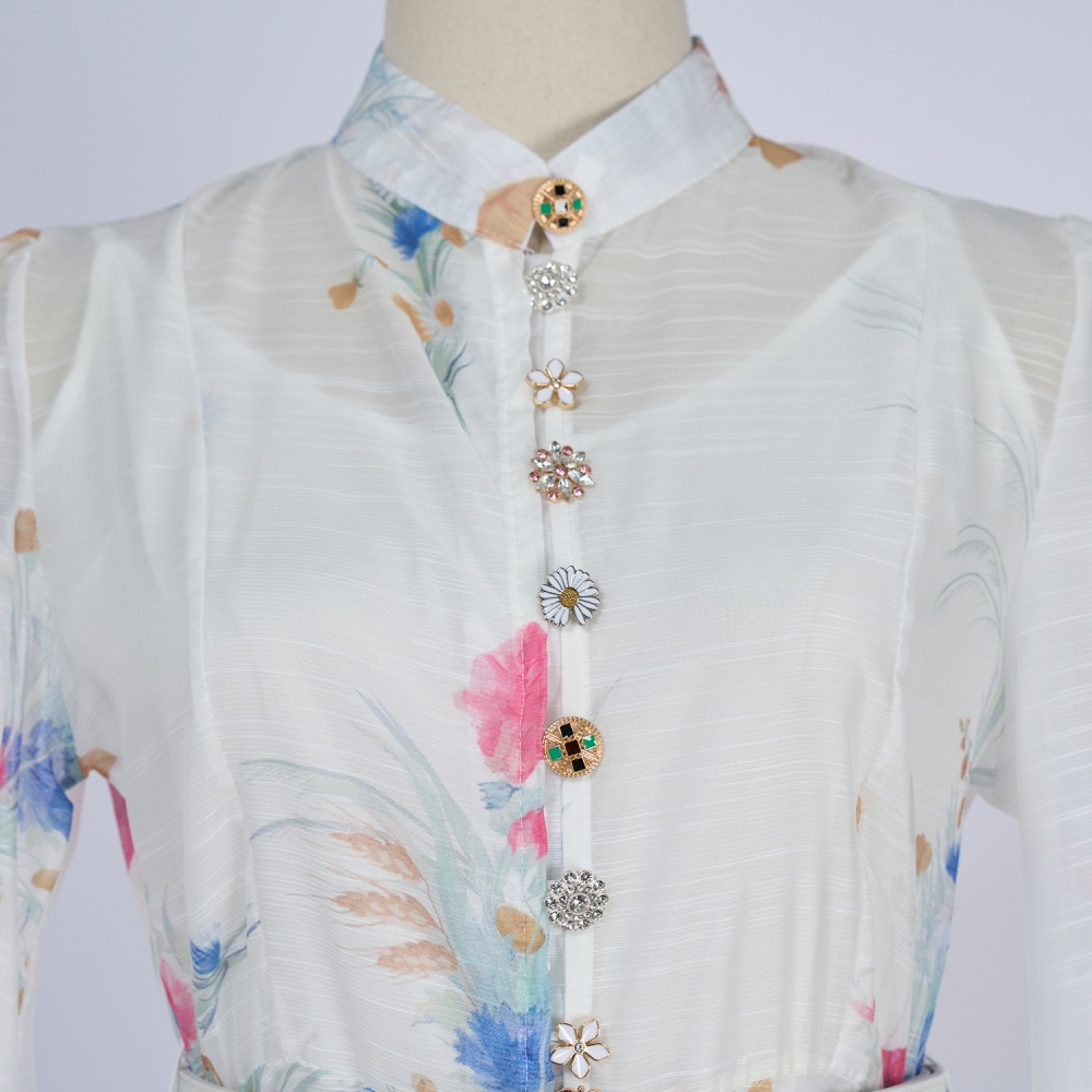 Cstand collar vacation with sling mood dress