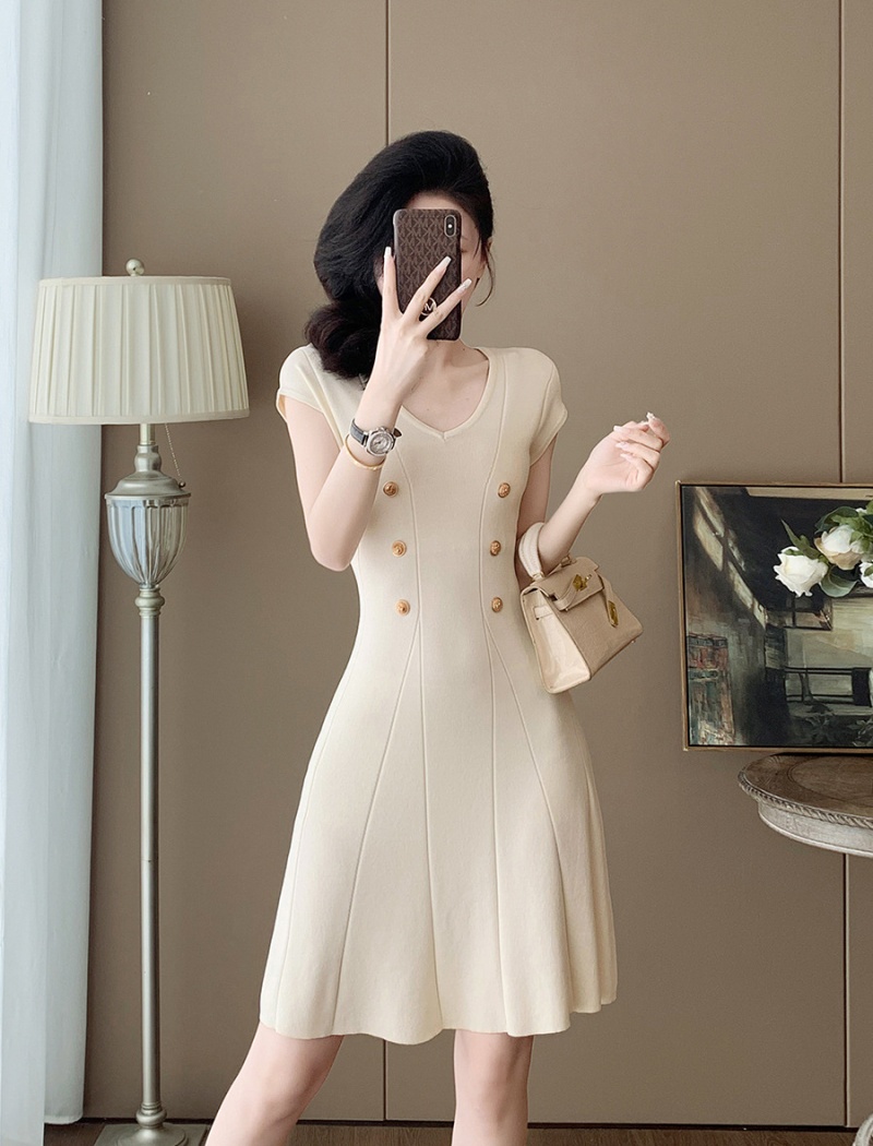 Knitted dress chanelstyle sleeveless dress for women