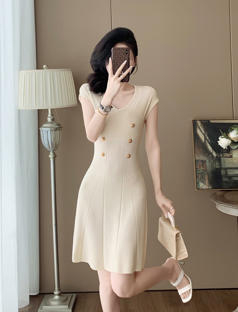 Knitted dress chanelstyle sleeveless dress for women