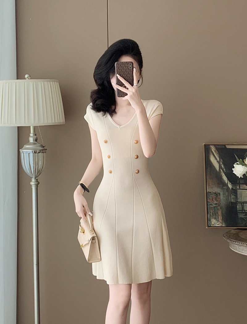 Knitted dress chanelstyle sleeveless dress for women