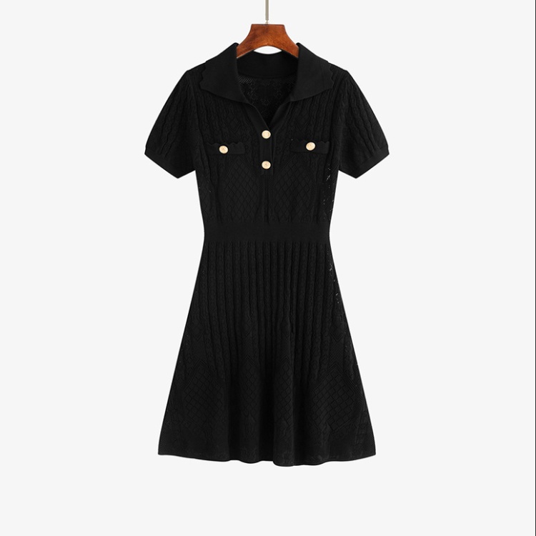 Knitted chanelstyle Hepburn style summer dress for women