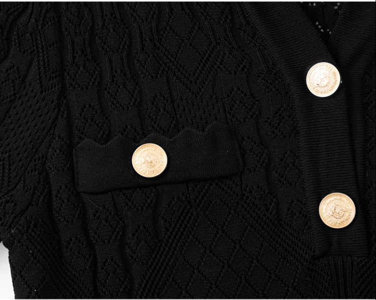 Knitted chanelstyle Hepburn style summer dress for women