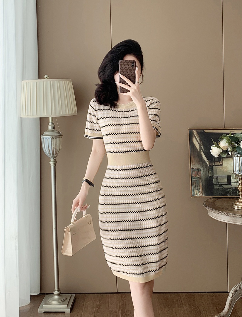 Chanelstyle mixed colors France style jacquard dress for women
