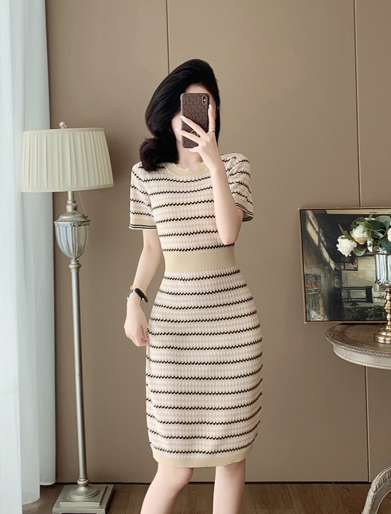 Chanelstyle mixed colors France style jacquard dress for women