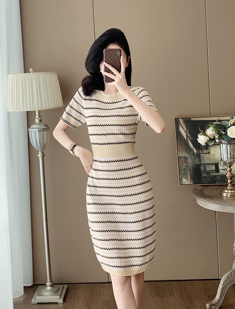 Chanelstyle mixed colors France style jacquard dress for women