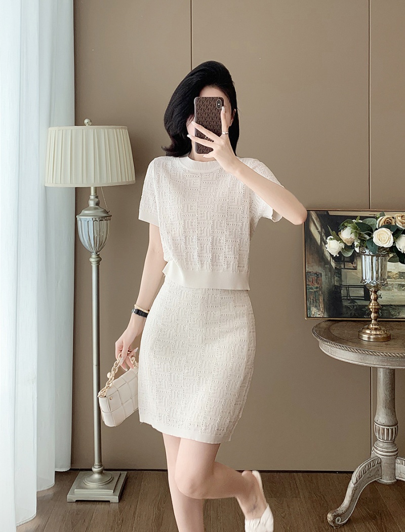 Temperament Casual chanelstyle skirt 2pcs set for women