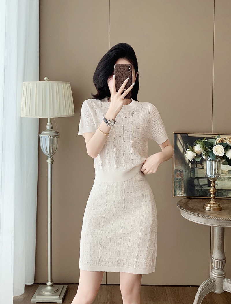 Temperament Casual chanelstyle skirt 2pcs set for women