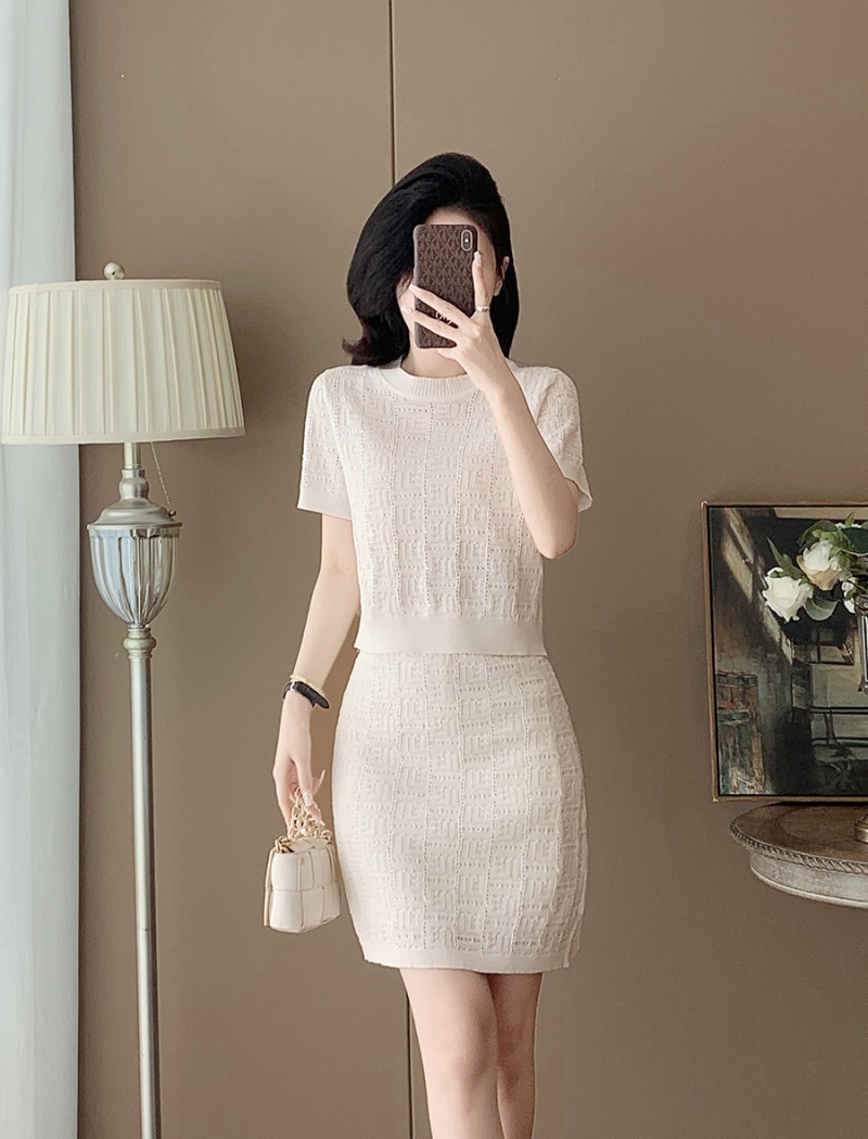 Temperament Casual chanelstyle skirt 2pcs set for women