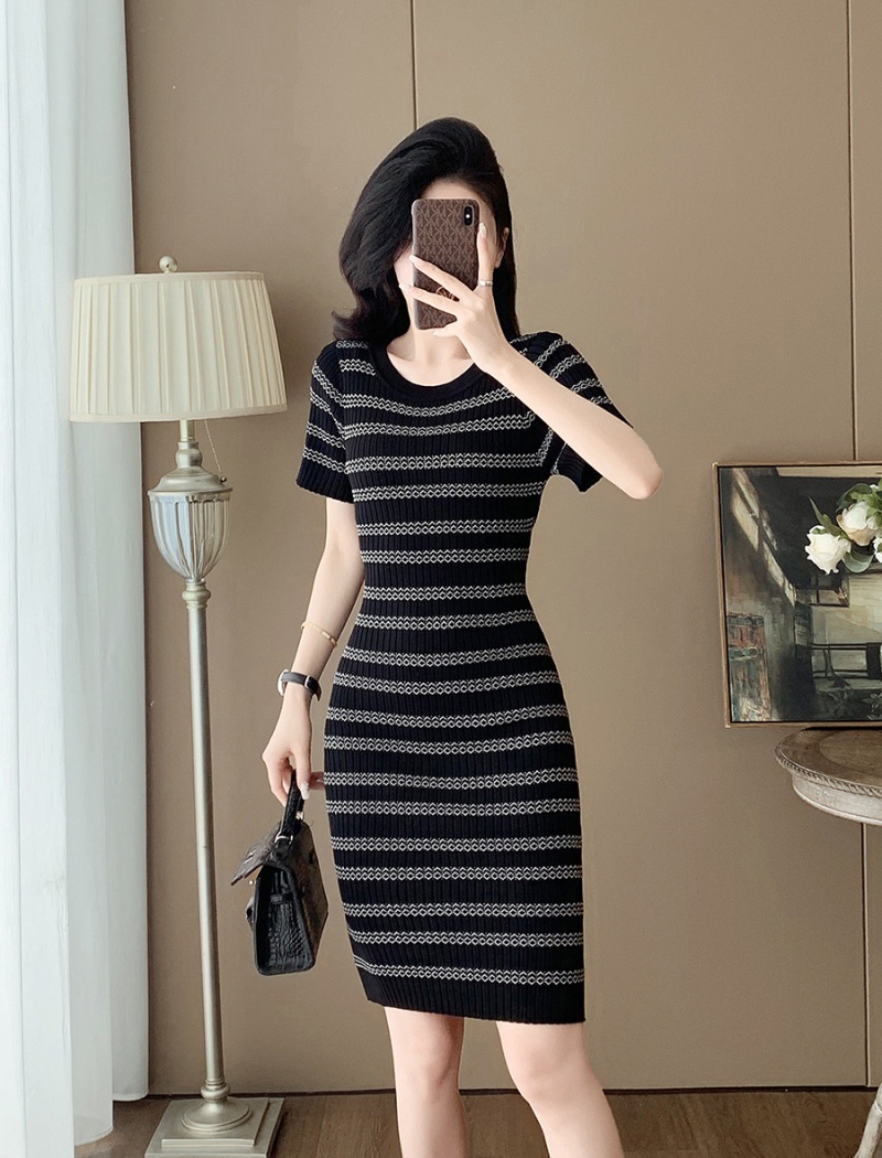 Ice silk T-back France style dress for women