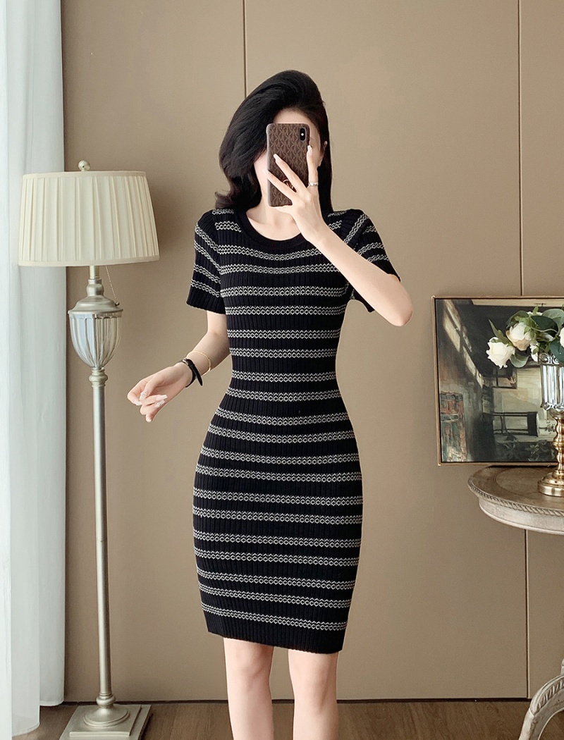 Ice silk T-back France style dress for women