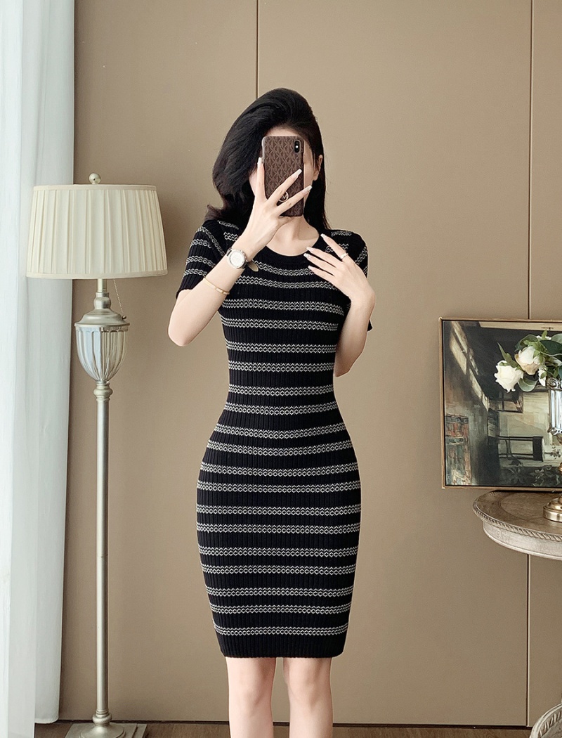 Ice silk T-back France style dress for women