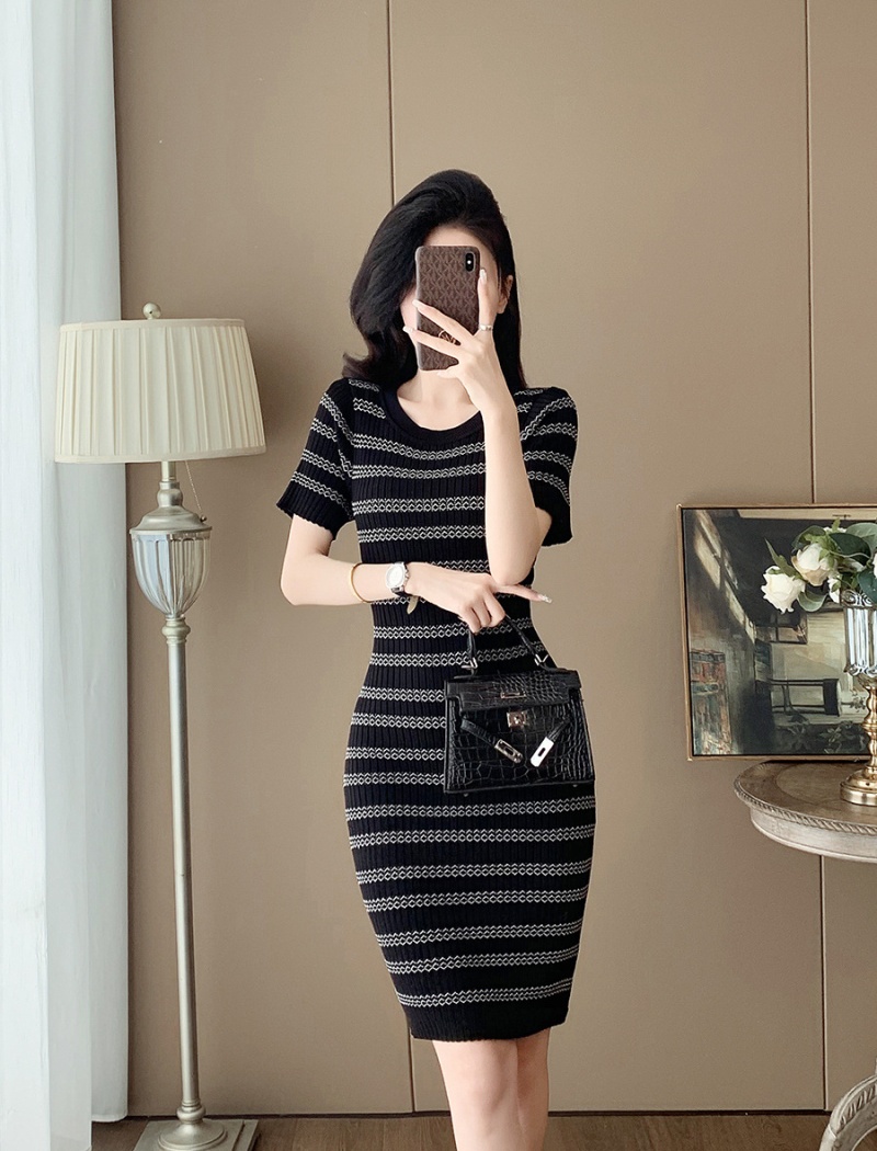 Ice silk T-back France style dress for women