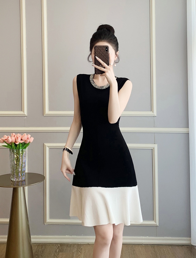 Pinched waist mermaid sleeveless dress for women