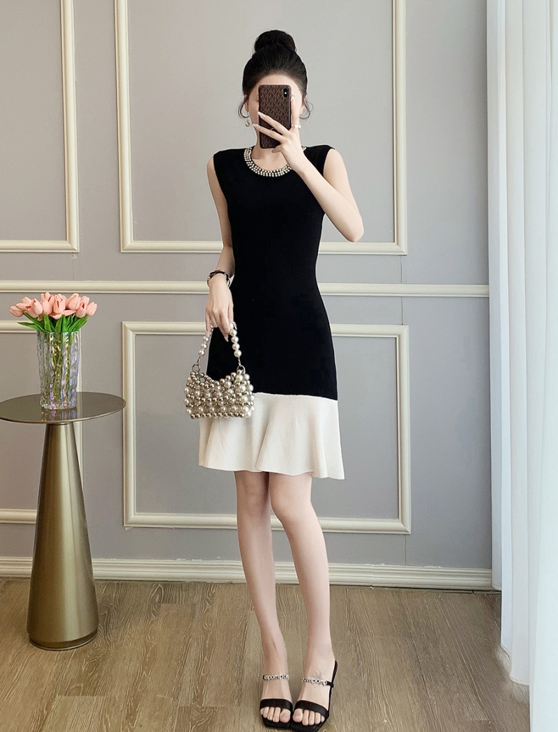Pinched waist mermaid sleeveless dress for women