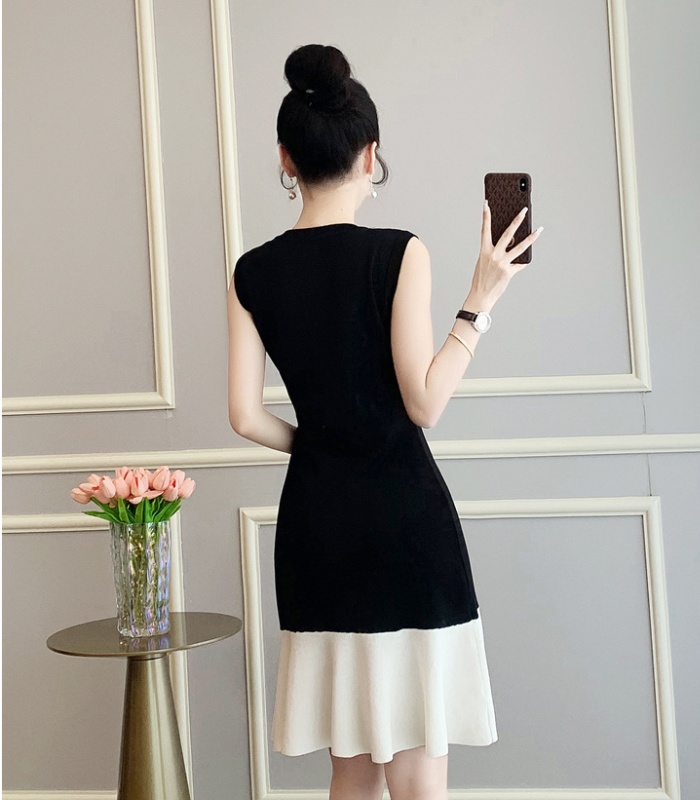 Pinched waist mermaid sleeveless dress for women
