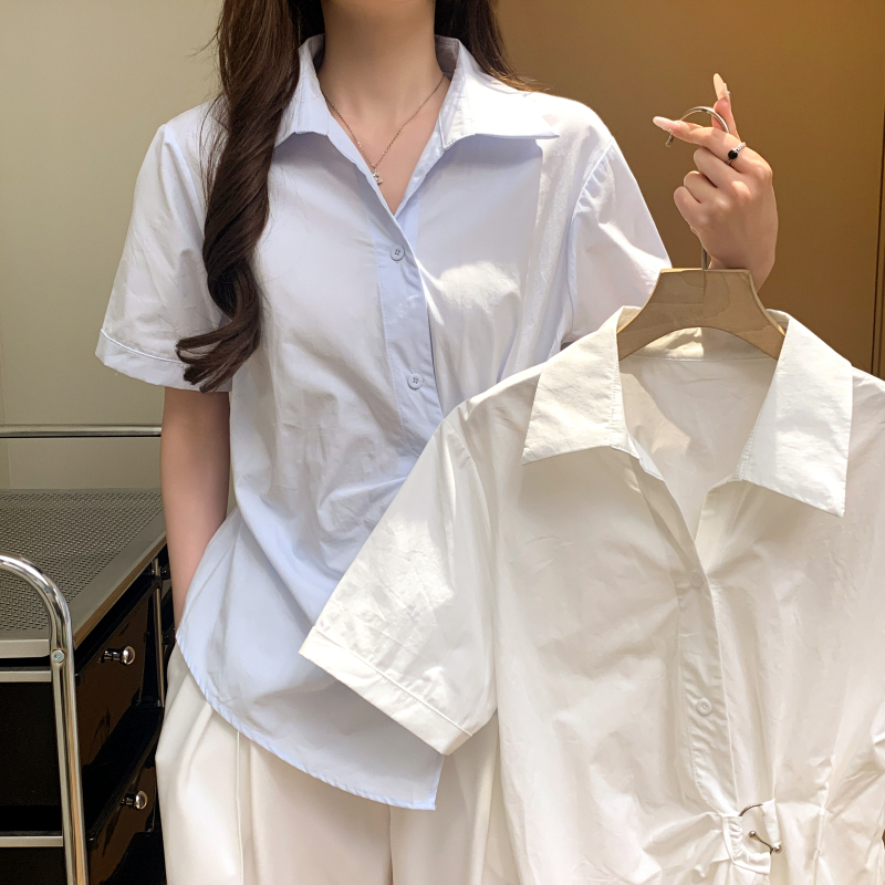 Cotton Korean style shirt Casual summer tops for women