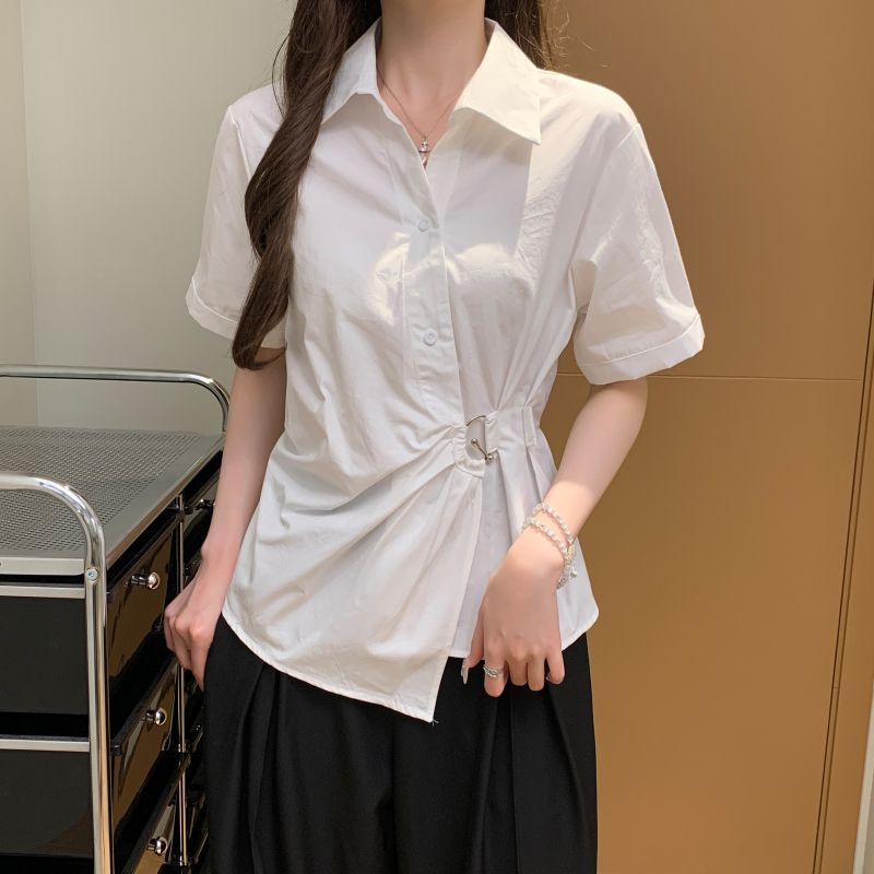 Cotton Korean style shirt Casual summer tops for women