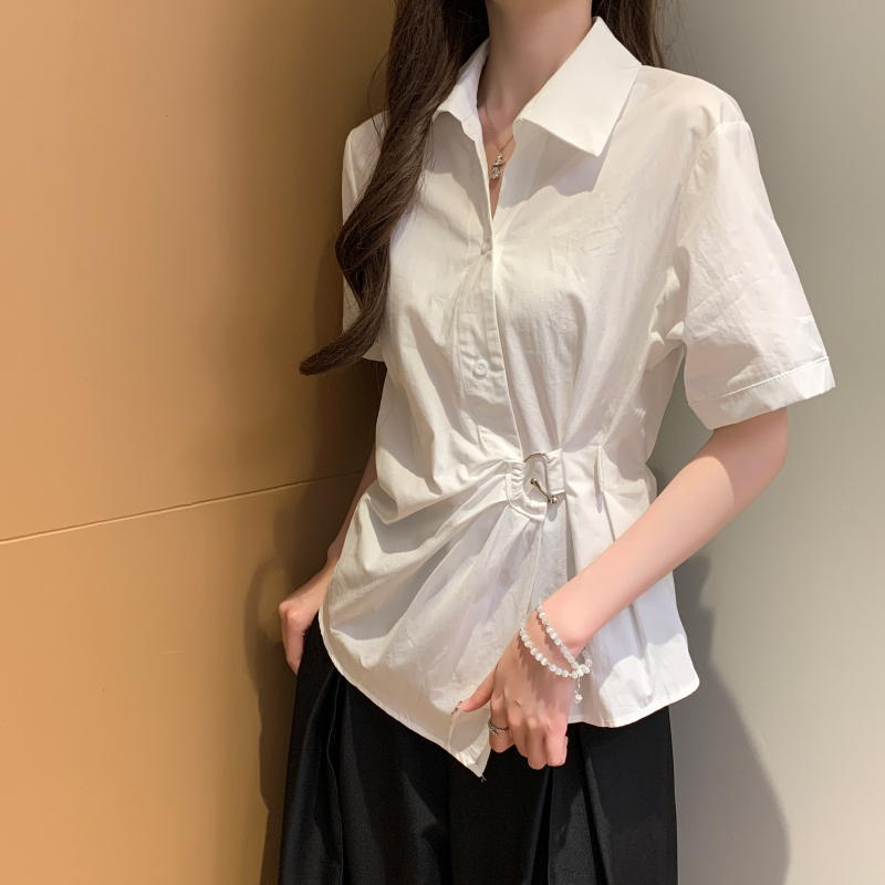 Cotton Korean style shirt Casual summer tops for women