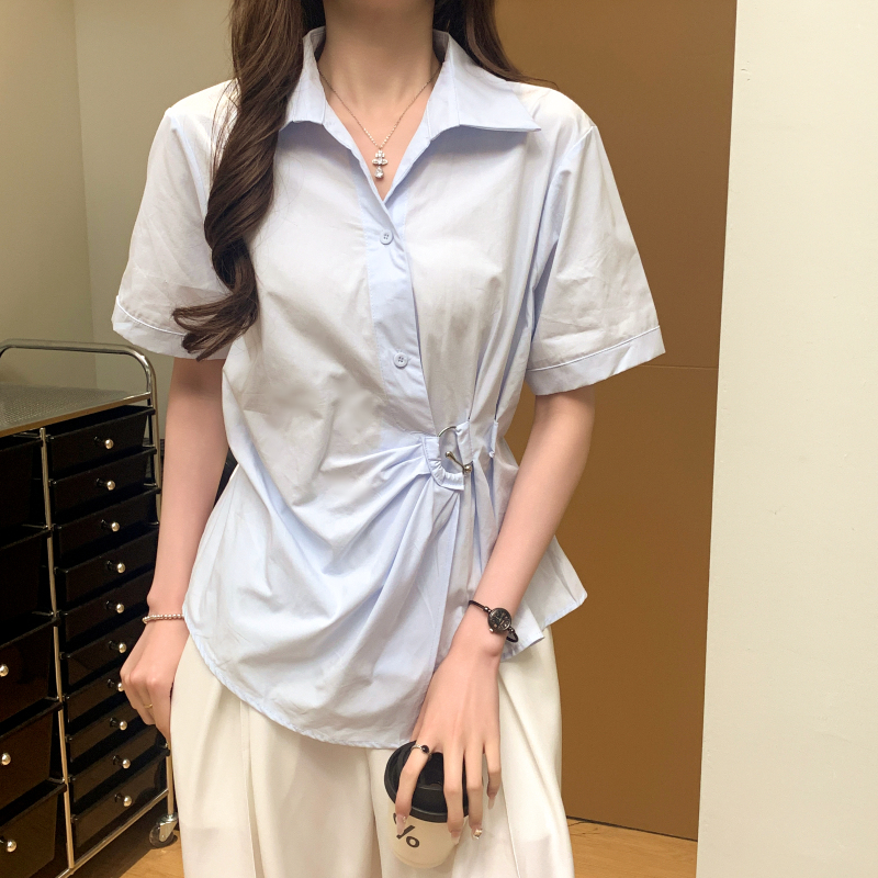 Cotton Korean style shirt Casual summer tops for women
