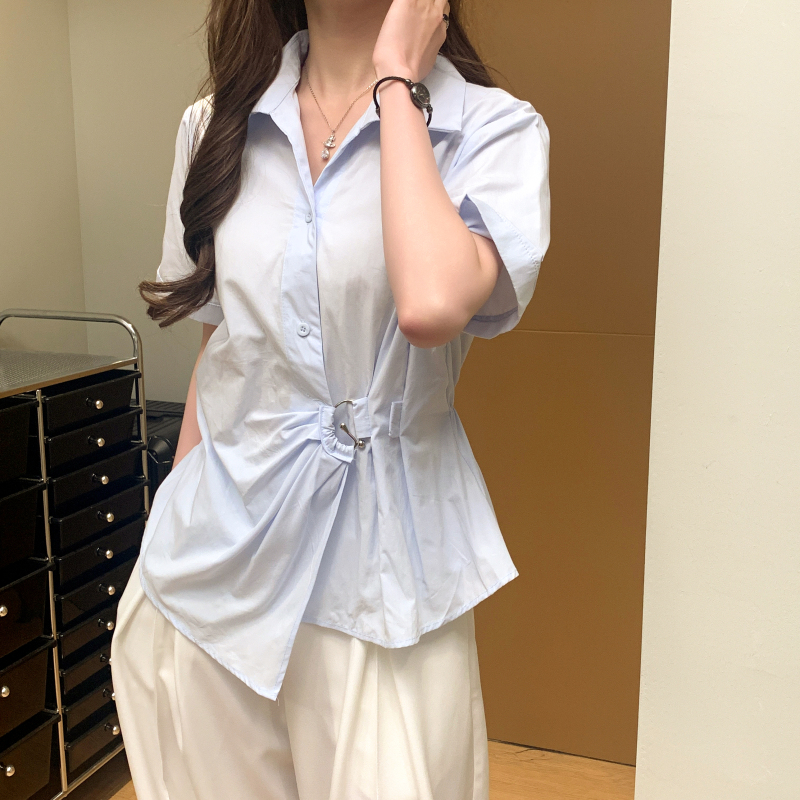 Cotton Korean style shirt Casual summer tops for women