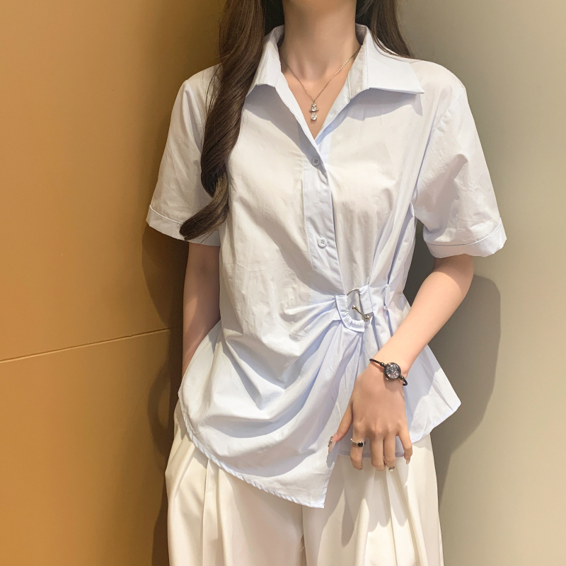 Cotton Korean style shirt Casual summer tops for women