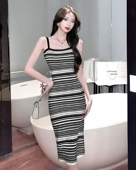 Summer slim dress stripe strap dress for women