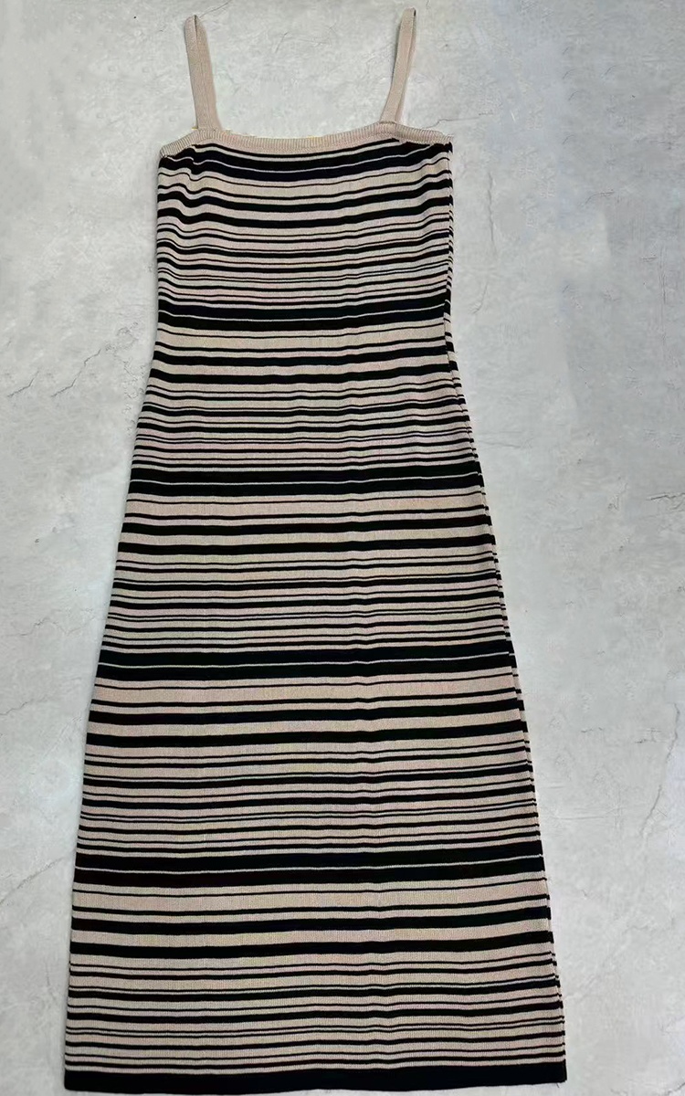 Summer slim dress stripe strap dress for women