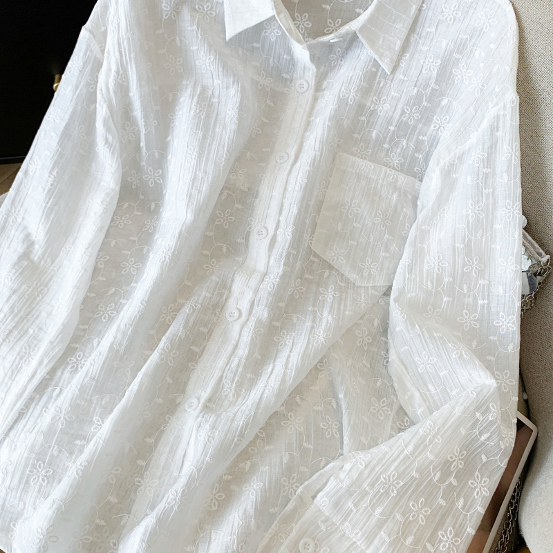 Summer France style shirt thin sun shirt for women