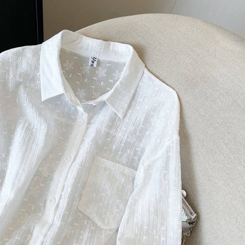 Summer France style shirt thin sun shirt for women