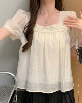Splice Western style tops summer chiffon small shirt