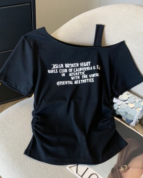 All-match short sleeve T-shirt printing tops for women