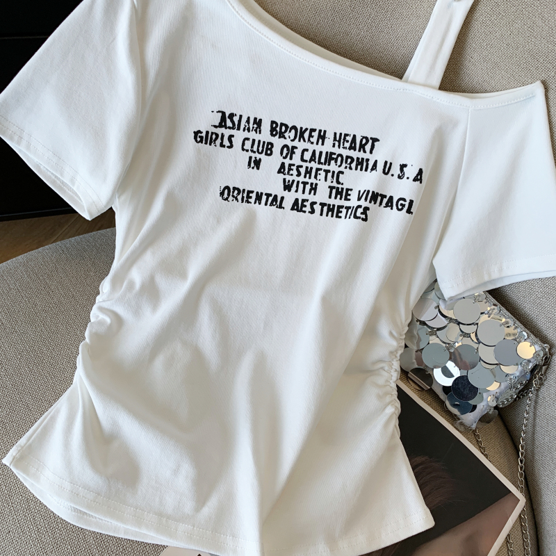 All-match short sleeve T-shirt printing tops for women
