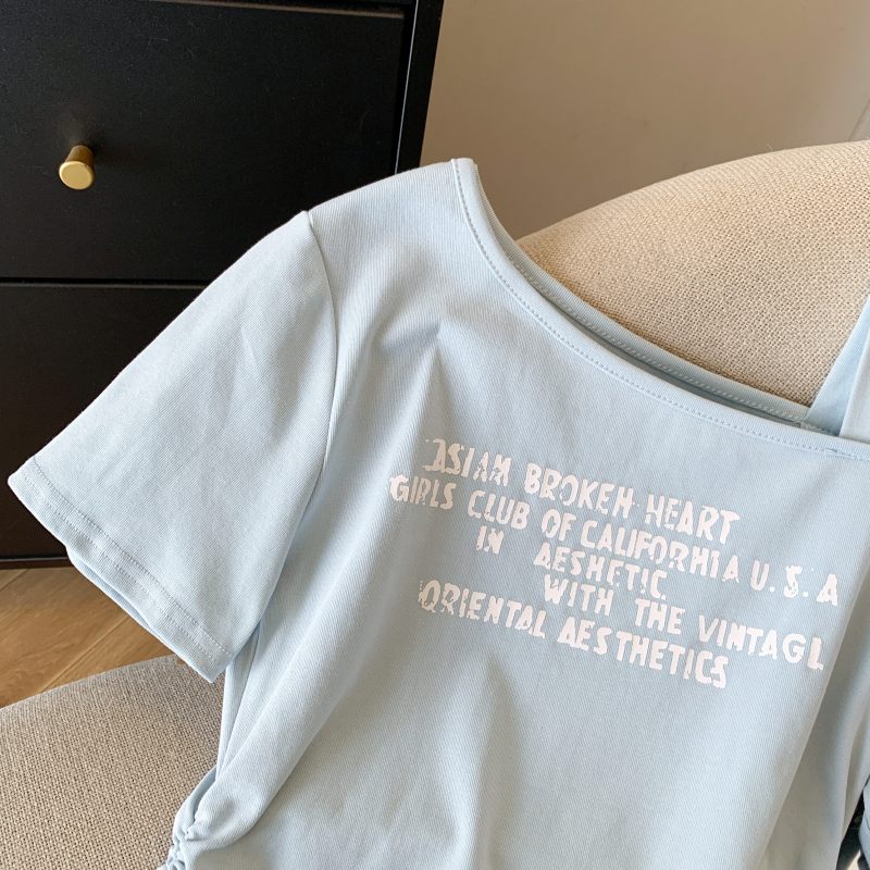 All-match short sleeve T-shirt printing tops for women