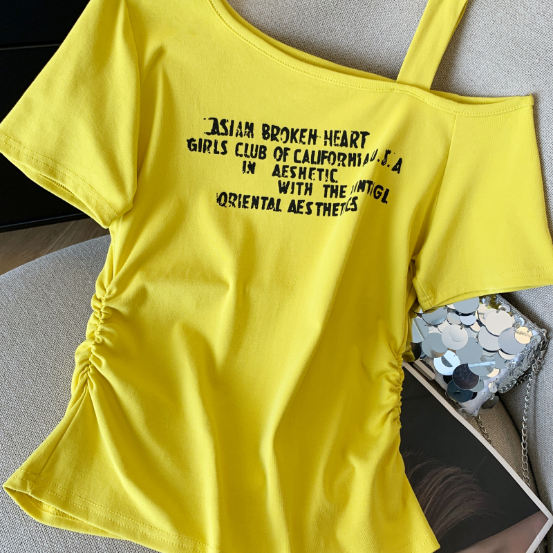 All-match short sleeve T-shirt printing tops for women