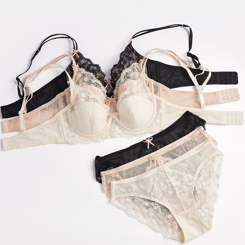 Enticement France style underwear bow Bra a set