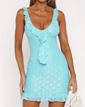 Lace sling dress spicegirl summer T-back for women
