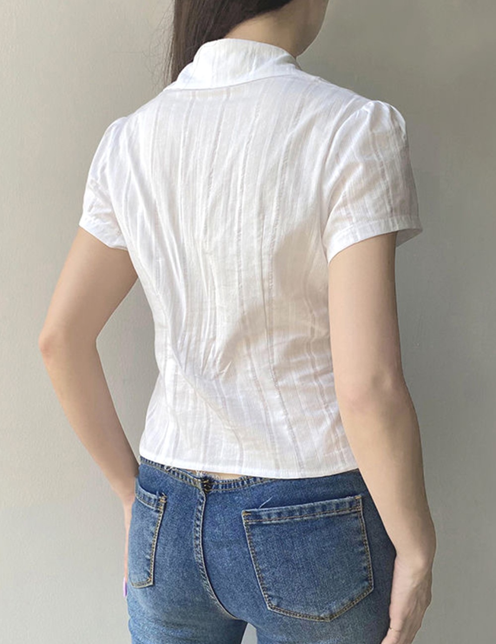 Short sleeve summer cardigan pure shirts for women