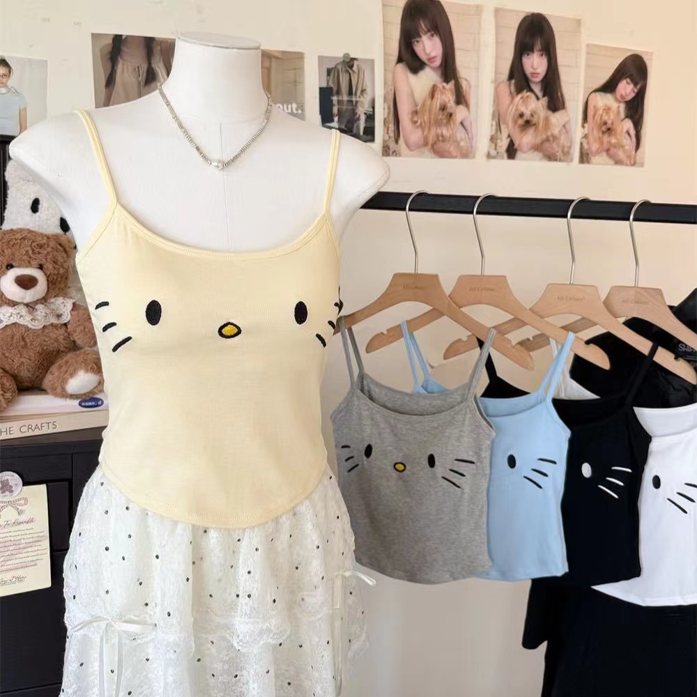 Bottoming slim printing tops sling summer all-match vest for women