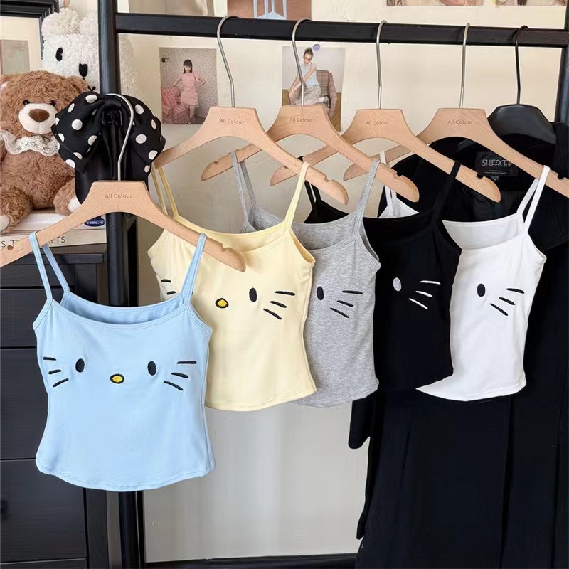 Bottoming slim printing tops sling summer all-match vest for women