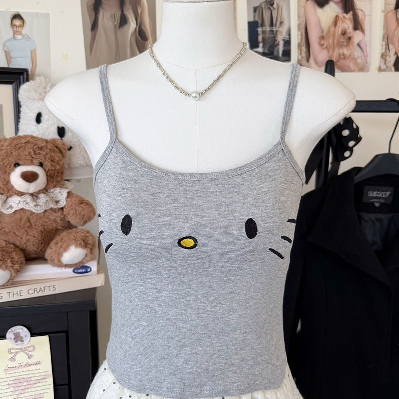 Bottoming slim printing tops sling summer all-match vest for women