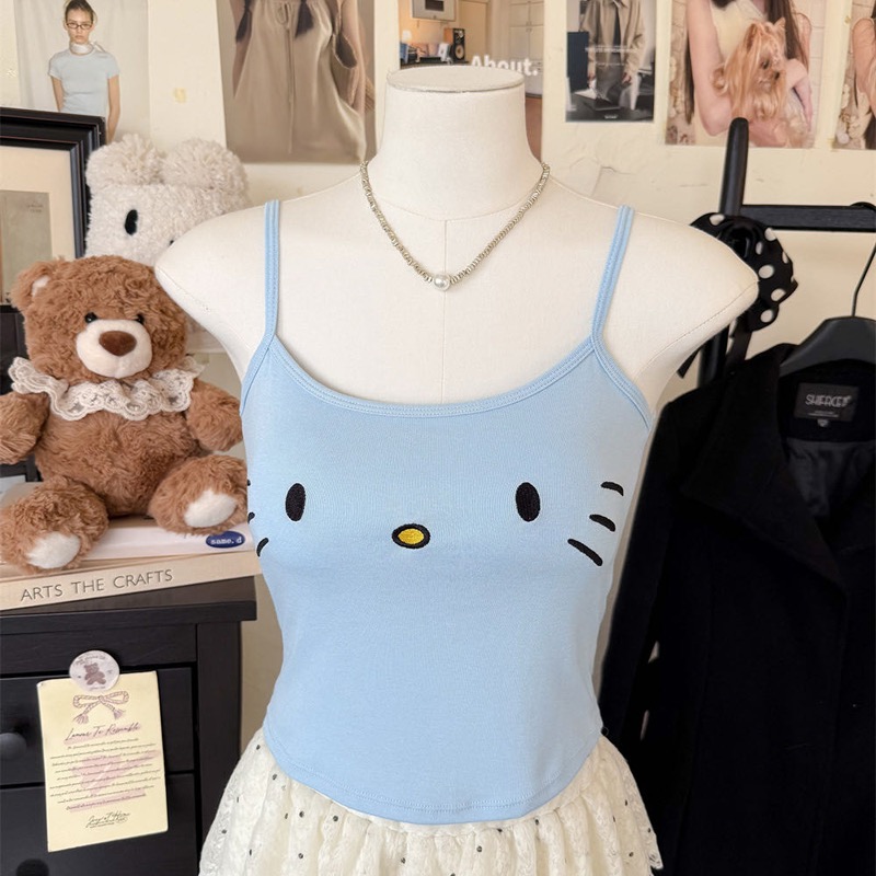 Bottoming slim printing tops sling summer all-match vest for women