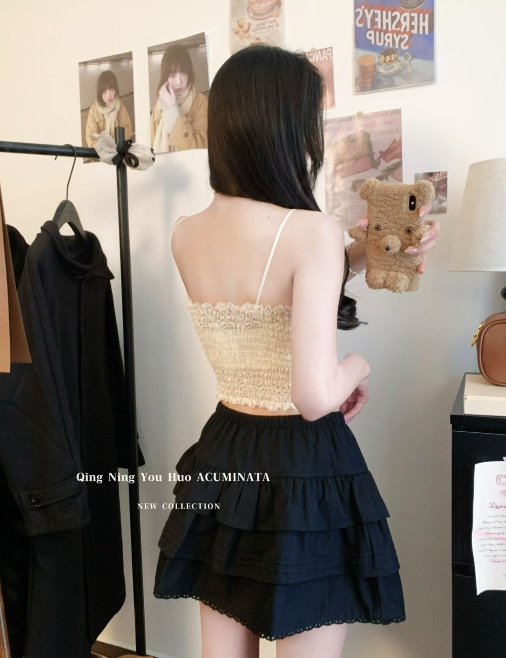 Sexy slim bottoming lace with chest pad halter tops